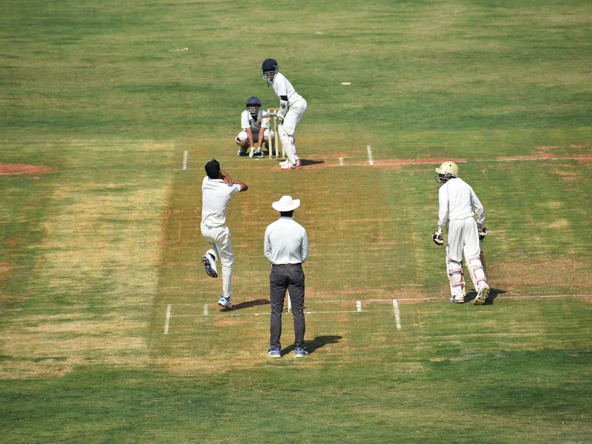 Cricket match in progress at the Sportsage ground